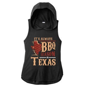 Its Always BBQ Season In Texas Barbecue Ladies PosiCharge Tri-Blend Wicking Draft Hoodie Tank