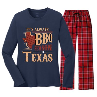 Its Always BBQ Season In Texas Barbecue Women's Long Sleeve Flannel Pajama Set 