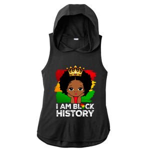 I Am Black History Month Juneteenth Black Melanin Gift Ladies PosiCharge Tri-Blend Wicking Draft Hoodie Tank