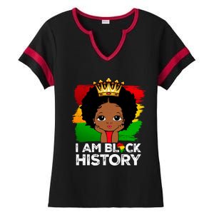 I Am Black History Month Juneteenth Black Melanin Gift Ladies Halftime Notch Neck Tee