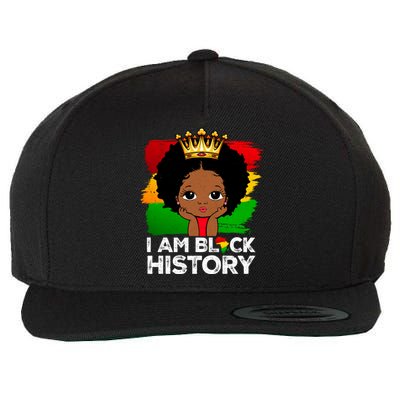 I Am Black History Month Juneteenth Black Melanin Gift Wool Snapback Cap