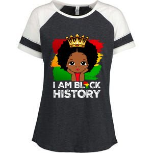 I Am Black History Month Juneteenth Black Melanin Gift Enza Ladies Jersey Colorblock Tee