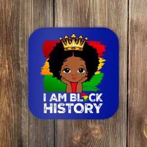 I Am Black History Month Juneteenth Black Melanin Gift Coaster