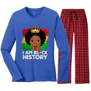 I Am Black History Month Juneteenth Black Melanin Gift Women's Long Sleeve Flannel Pajama Set 