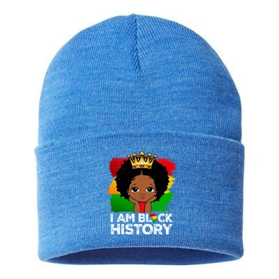 I Am Black History Month Juneteenth Black Melanin Gift Sustainable Knit Beanie