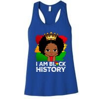 I Am Black History Month Juneteenth Black Melanin Gift Women's Racerback Tank