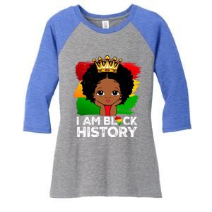 I Am Black History Month Juneteenth Black Melanin Gift Women's Tri-Blend 3/4-Sleeve Raglan Shirt