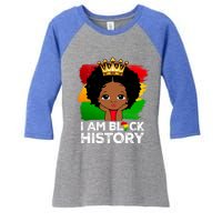 I Am Black History Month Juneteenth Black Melanin Gift Women's Tri-Blend 3/4-Sleeve Raglan Shirt