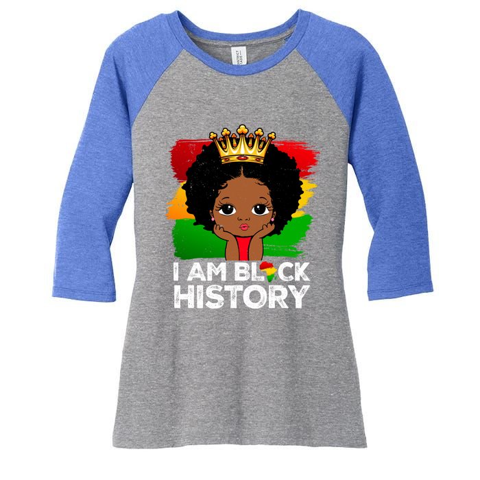 I Am Black History Month Juneteenth Black Melanin Gift Women's Tri-Blend 3/4-Sleeve Raglan Shirt