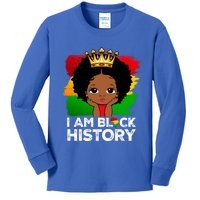 I Am Black History Month Juneteenth Black Melanin Gift Kids Long Sleeve Shirt