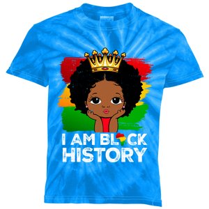 I Am Black History Month Juneteenth Black Melanin Gift Kids Tie-Dye T-Shirt