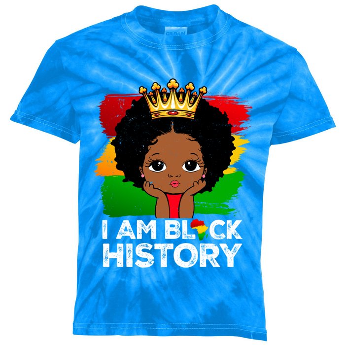 I Am Black History Month Juneteenth Black Melanin Gift Kids Tie-Dye T-Shirt