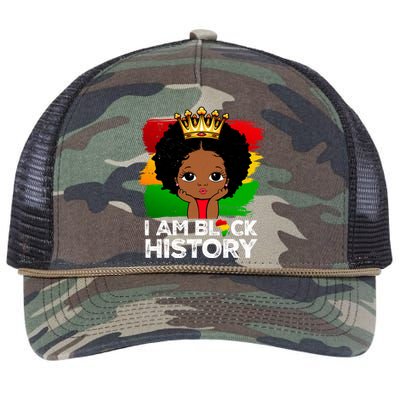 I Am Black History Month Juneteenth Black Melanin Gift Retro Rope Trucker Hat Cap