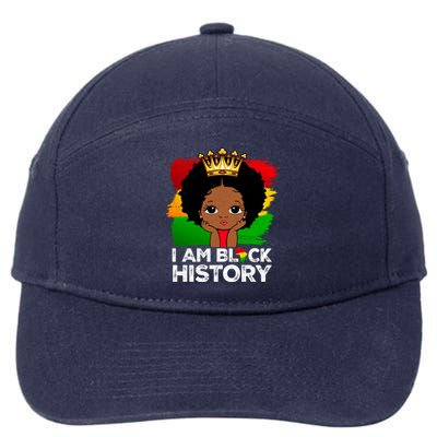 I Am Black History Month Juneteenth Black Melanin Gift 7-Panel Snapback Hat