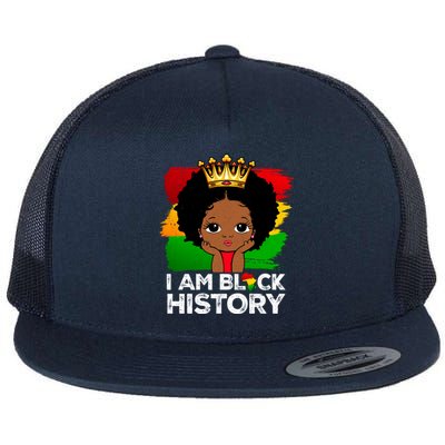 I Am Black History Month Juneteenth Black Melanin Gift Flat Bill Trucker Hat