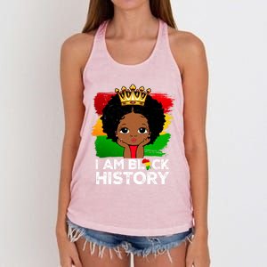 I Am Black History Month Juneteenth Black Melanin Gift Women's Knotted Racerback Tank