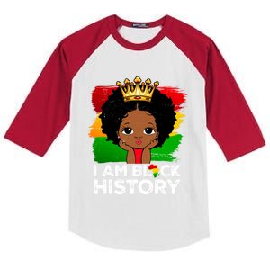 I Am Black History Month Juneteenth Black Melanin Gift Kids Colorblock Raglan Jersey