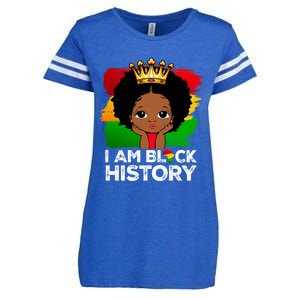 I Am Black History Month Juneteenth Black Melanin Gift Enza Ladies Jersey Football T-Shirt