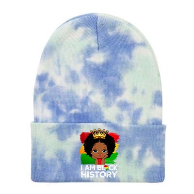 I Am Black History Month Juneteenth Black Melanin Gift Tie Dye 12in Knit Beanie