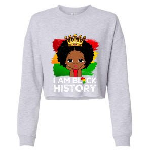 I Am Black History Month Juneteenth Black Melanin Gift Cropped Pullover Crew