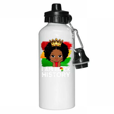 I Am Black History Month Juneteenth Black Melanin Gift Aluminum Water Bottle 