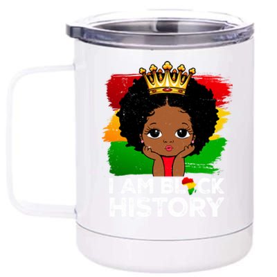 I Am Black History Month Juneteenth Black Melanin Gift 12 oz Stainless Steel Tumbler Cup