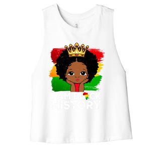 I Am Black History Month Juneteenth Black Melanin Gift Women's Racerback Cropped Tank