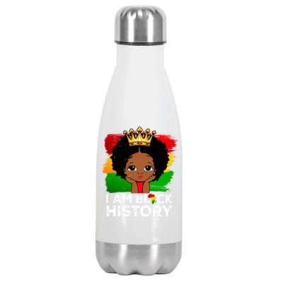 I Am Black History Month Juneteenth Black Melanin Gift Stainless Steel Insulated Water Bottle