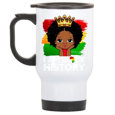 I Am Black History Month Juneteenth Black Melanin Gift Stainless Steel Travel Mug