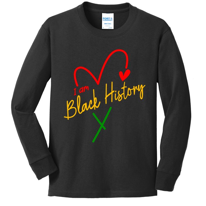 I Am Black History African Civil Rights Juneteenth Kids Long Sleeve Shirt