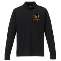 I Am Black History Month African American Queen Performance Long Sleeve Polo