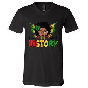 I Am Black History Month African American Queen V-Neck T-Shirt