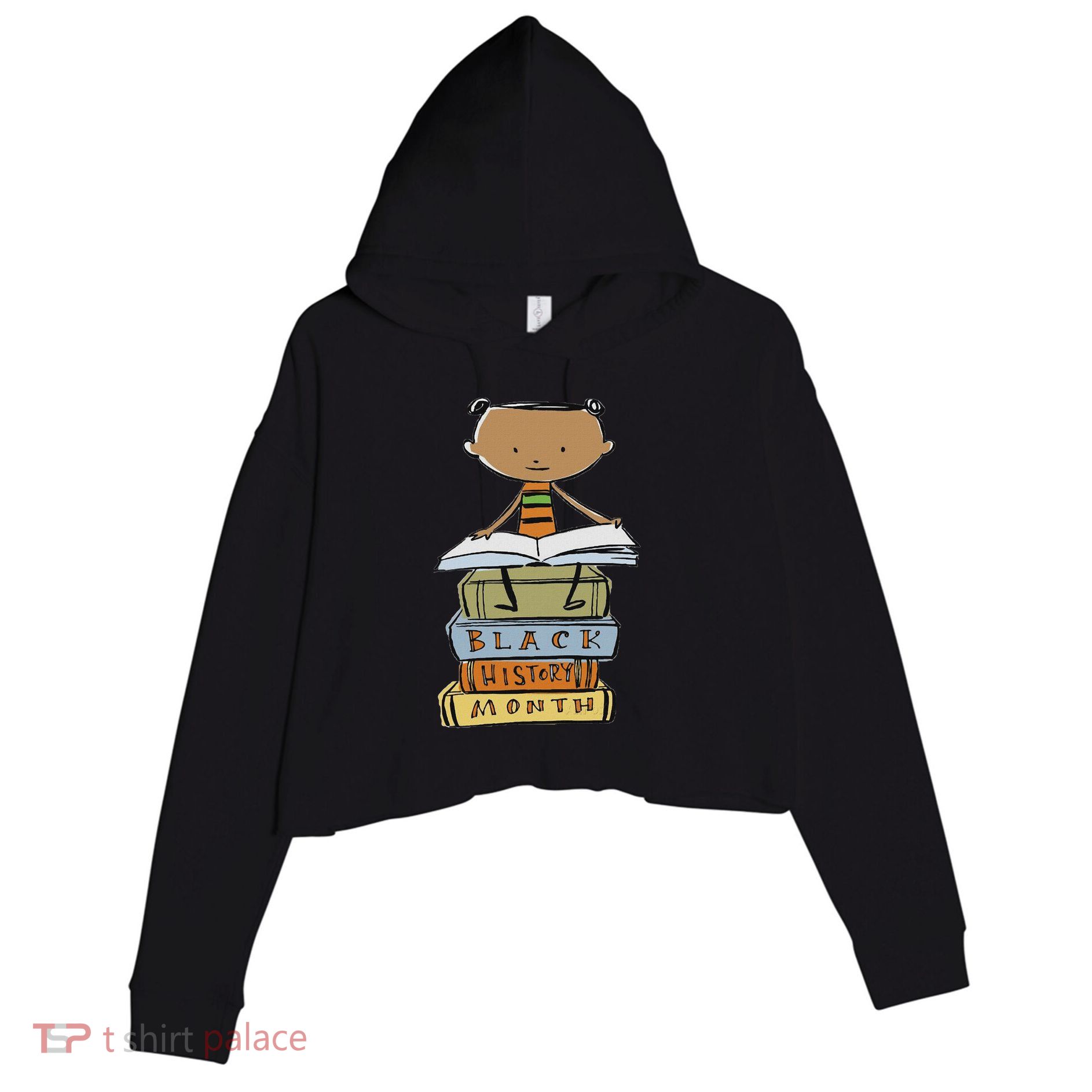 I Am Black History African American Black Pride Crop Fleece Hoodie