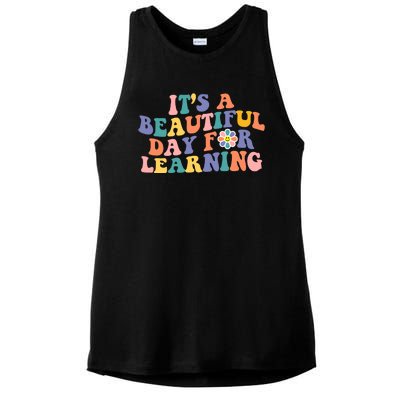 It's A Beautiful Day For Learning Back To School Retro Ladies PosiCharge Tri-Blend Wicking Tank