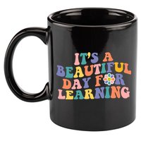 It's A Beautiful Day For Learning Back To School Retro 11oz C Handle Ceramic Mug