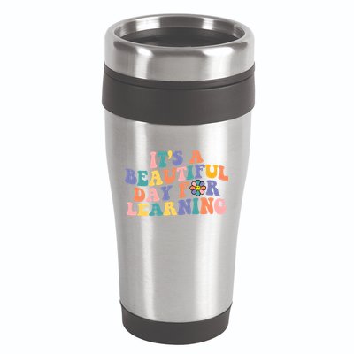 It's A Beautiful Day For Learning Back To School Retro 16oz Travel Tumbler