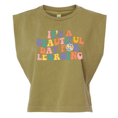 It's A Beautiful Day For Learning Back To School Retro Garment-Dyed Women's Muscle Tee