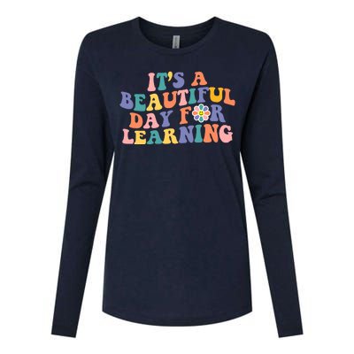 It's A Beautiful Day For Learning Back To School Retro Womens Cotton Relaxed Long Sleeve T-Shirt