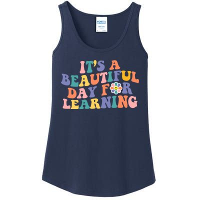 It's A Beautiful Day For Learning Back To School Retro Ladies Essential Tank