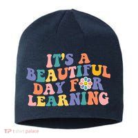 It's A Beautiful Day For Learning Back To School Retro Sustainable Beanie