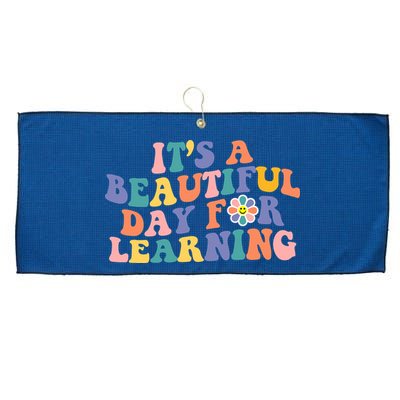 It's A Beautiful Day For Learning Back To School Retro Large Microfiber Waffle Golf Towel
