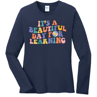 It's A Beautiful Day For Learning Back To School Retro Ladies Long Sleeve Shirt