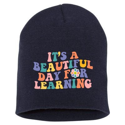 It's A Beautiful Day For Learning Back To School Retro Short Acrylic Beanie