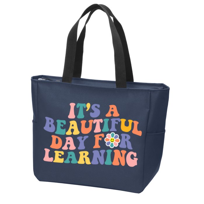 It's A Beautiful Day For Learning Back To School Retro Zip Tote Bag