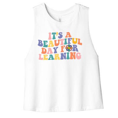 It's A Beautiful Day For Learning Back To School Retro Women's Racerback Cropped Tank