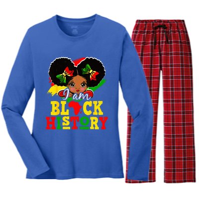 I Am Black History Month African American Women's Long Sleeve Flannel Pajama Set 