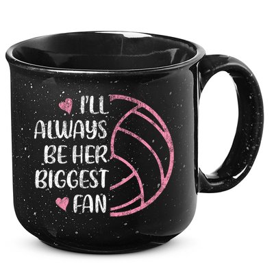 I'll Always Be Her Biggest Fan Volleyball Mom Volleyball Dad Cute Gift 15oz Campfire Ceramic Mug