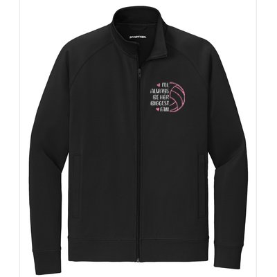 I'll Always Be Her Biggest Fan Volleyball Mom Volleyball Dad Cute Gift Stretch Full-Zip Cadet Jacket