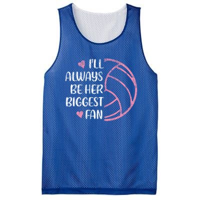 I'll Always Be Her Biggest Fan Volleyball Mom Volleyball Dad Cute Gift Mesh Reversible Basketball Jersey Tank