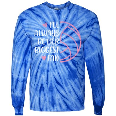 I'll Always Be Her Biggest Fan Volleyball Mom Volleyball Dad Cute Gift Tie-Dye Long Sleeve Shirt